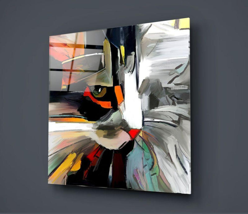 Tableau en verre - Chat Visage Abstrait - Cam tablo - Kedi Yüzü Soyut - Glasbild - Katzengesicht abstrakt