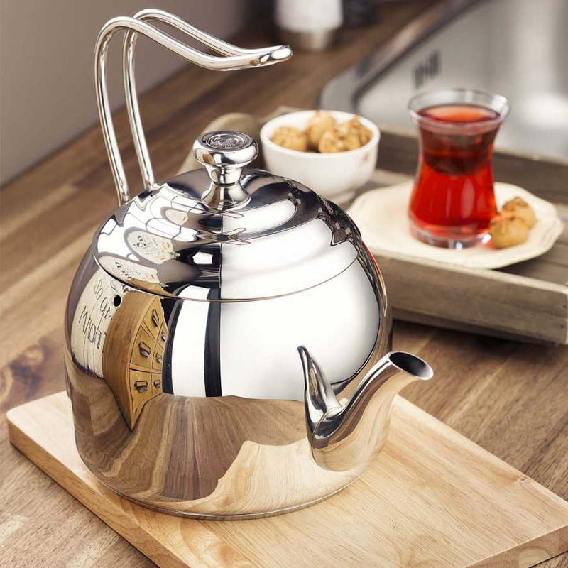 Test du samovar en acier inoxydable 5L avec théière design 1L Test du samovar en acier inoxydable 5L avec théière design 1L