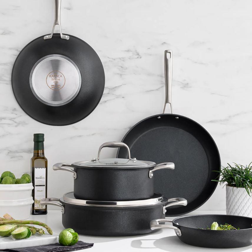 Karaca Pekka Batterie de cuisine à induction en acier inoxydable, 8 pièces, anthracite argenté, plats délicieux, cuisine facile, aide de cuisine, repas indispensable Karaca Pekka Batterie de cuisine à induction en acier inoxydable, 8 pièces, anthracite argenté, plats délicieux, cuisine facile, aide de cuisine, repas indispensable