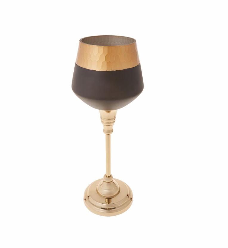 KARACA LUCCA Bougeoir chandelier tealight noir 30,5 cm