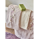 KARACA HOMEK LUCY   3D Nakışlı offwhite- lila  aile seti