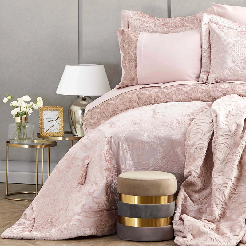 KARACA HOME VALERIA BEST   Ensemble de linge de lit complet avec couvre-lit 8 pièces rose gold KARACA HOME VALERIA BEST ROSE GOLD  8 Parça çeyiz seti  
