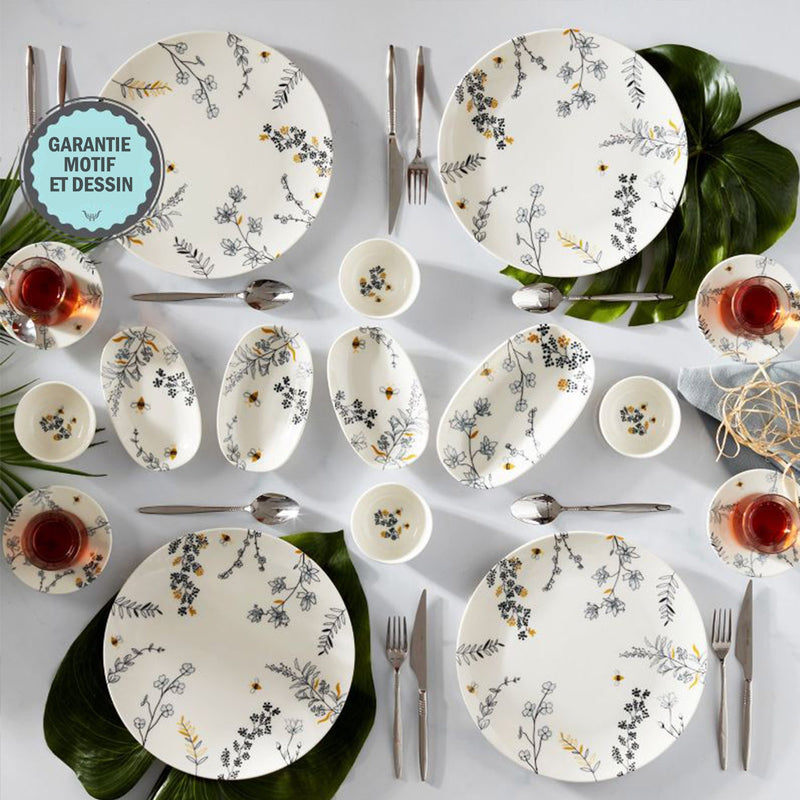 KARACA BONITA BLACK Set de petit-déjeuner 26 pièces 6 personnes - Bella-Home: art de la table, verrerie, trousseau de mariée, décoration
