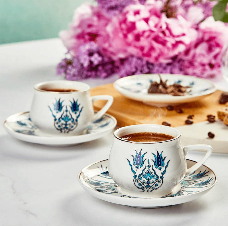 KARACA IZNIK Nouveau Modèle Set tasses à café 12 pièces 6 personnes - Bella-Home: art de la table, verrerie, trousseau de mariée, décoration