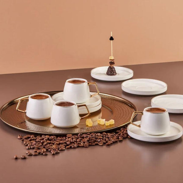 KARACA SATURN GOLD Tasses à café 12 pièces 6 personnes - Kahve fincan takımı 12 parça 6 kişilik