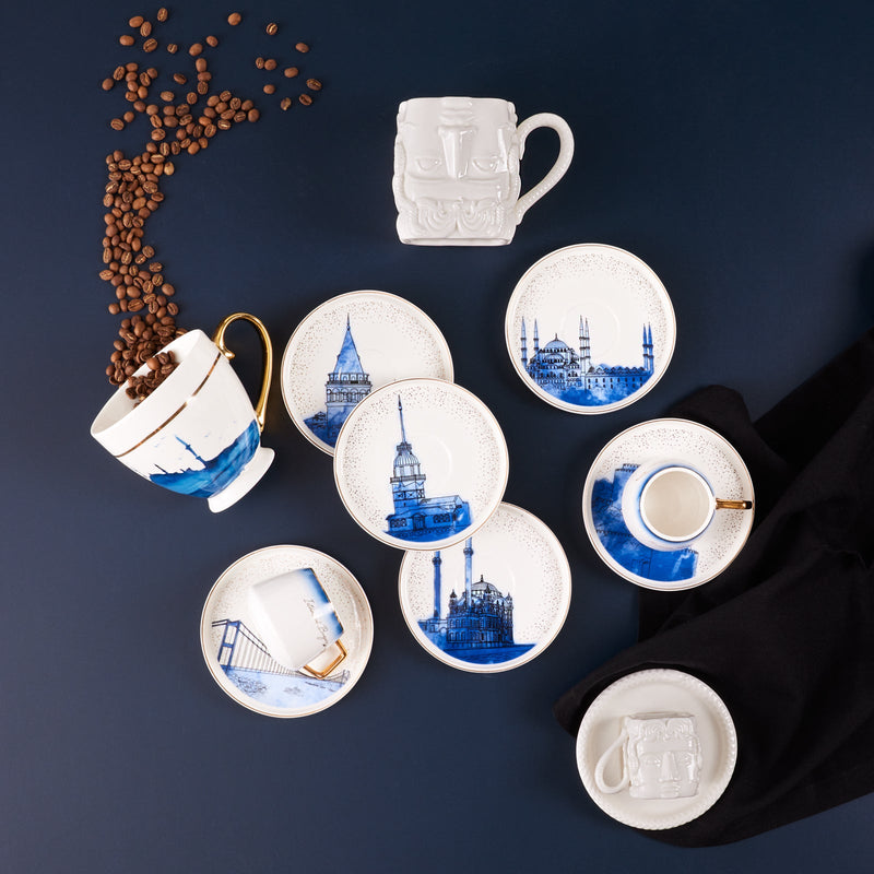 KARACA ISTANBUL Set de tasses à café 12 pièces 6 personnes