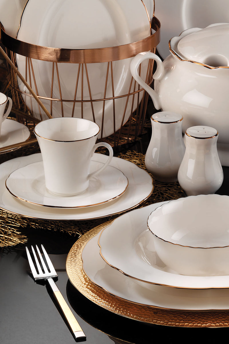 MIJOMA 4er Set Porzellan-Kaffeetassen | Düsteres Skelett-Design | Stapelbar, 200ml, Spülmaschinenfest