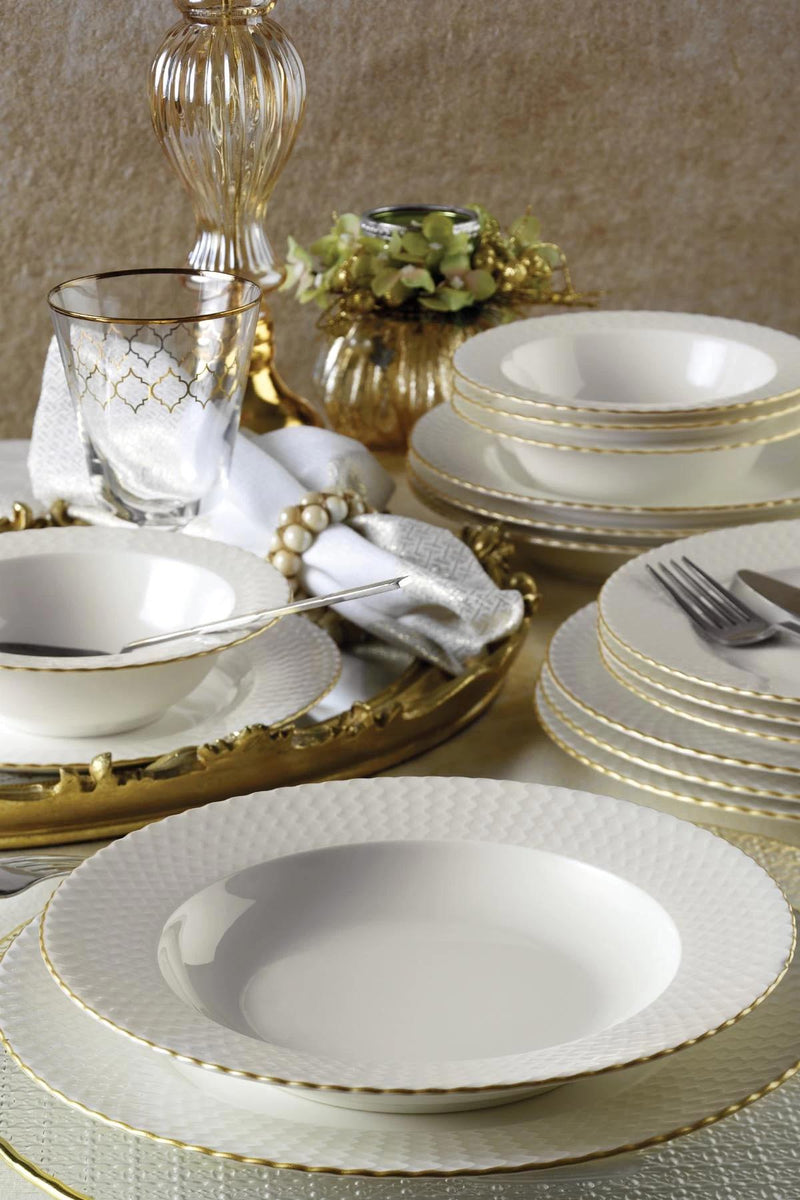 Service de table blanc gold
