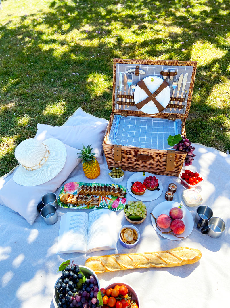 Boîte à Assaisonnement En Bois Avec Poignée - Panier Pique-nique Portable - Pour Camping Et Barbecue