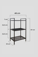 MUDESA Étagère noire décorative et polyvalent à 3 étages en métal