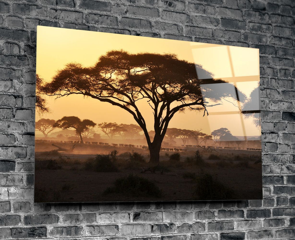 Tulup Image Sur Toile Tableau Imprimé 125x50cm - Arbre Rouge Tulup Image Sur Toile Tableau Imprimé 125x50cm - Arbre Rouge