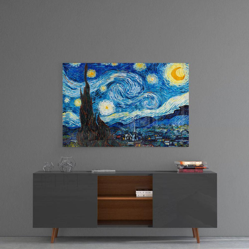 Tableau en verre - Van Gogh "Starry Night" - "La Nuit étoilée"
