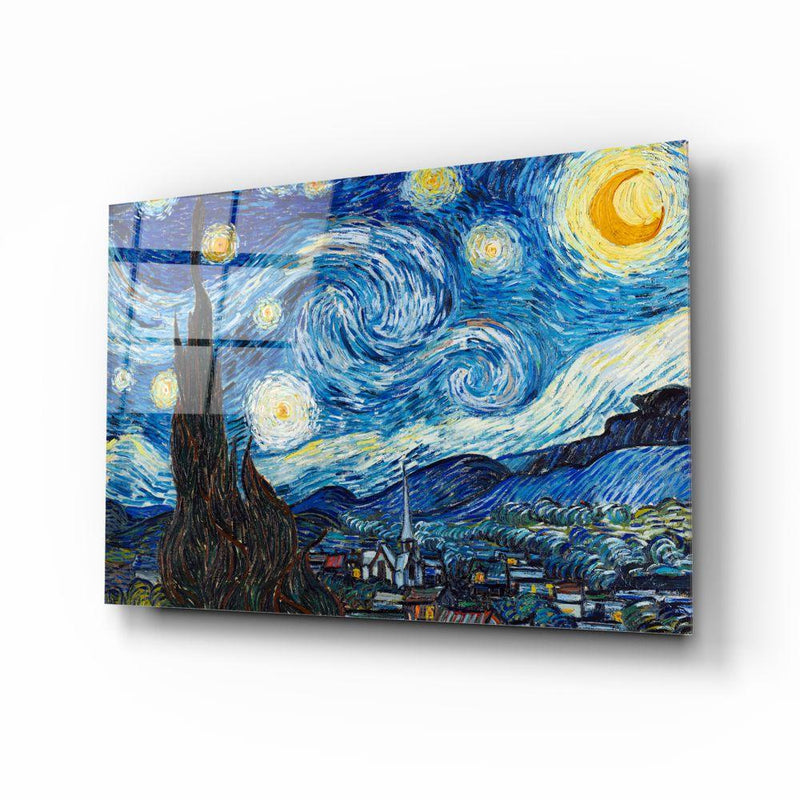Tableau en verre - Van Gogh "Starry Night" - "La Nuit étoilée"