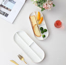 TREND HOME COLLECTION ﻿3 Bölmeli 2 sunum tabağı beyaz/gold