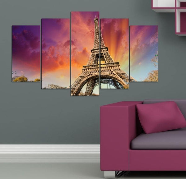 BELLART Impression sur MDF - Tour Eiffel et ciel d'automne