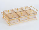 TREND HOME COLLECTION Aperitif-Tablett mit 6 quadratischen Glasschalen mit Deckel