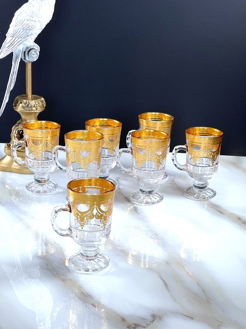 TREND HOME GOLD  kulplu 12 adet çay bardağı 