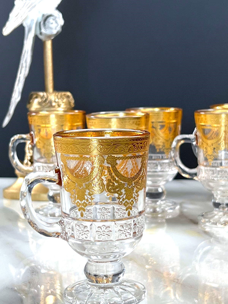 TREND HOME GOLD  kulplu 12 adet çay bardağı 