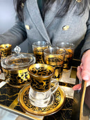 TREND HOME ORIENT GOLD Set aus 12 Gläsern mit Zuckerdose 20 Stk.