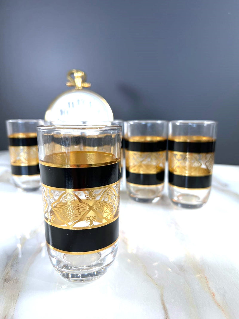TREND HOME BLACK ORIENT Set de 12 verres gold
