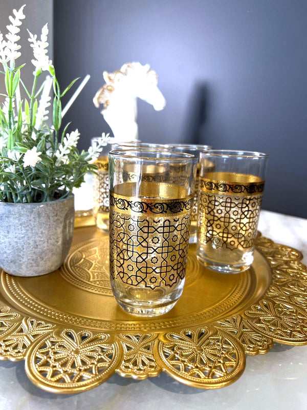 TREND HOME ORIENT Set von 12 Gold Gläsern
