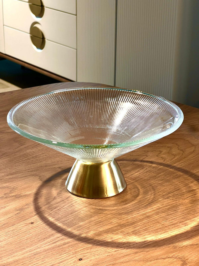 TREND HOME CONE Altın ayaklı cam servis tabağı
