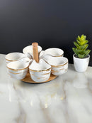 TREND HOME Set aus 6 Aperitifschalen mit drehbarem Ständer