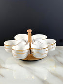 TREND HOME Set aus 6 Aperitifschalen mit drehbarem Ständer