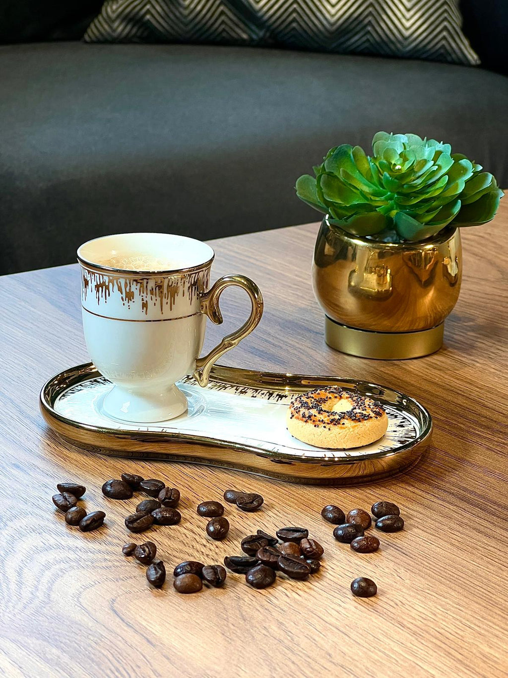 Tasse à café en verre gaufré et liseré doré Dahbi – Bellar