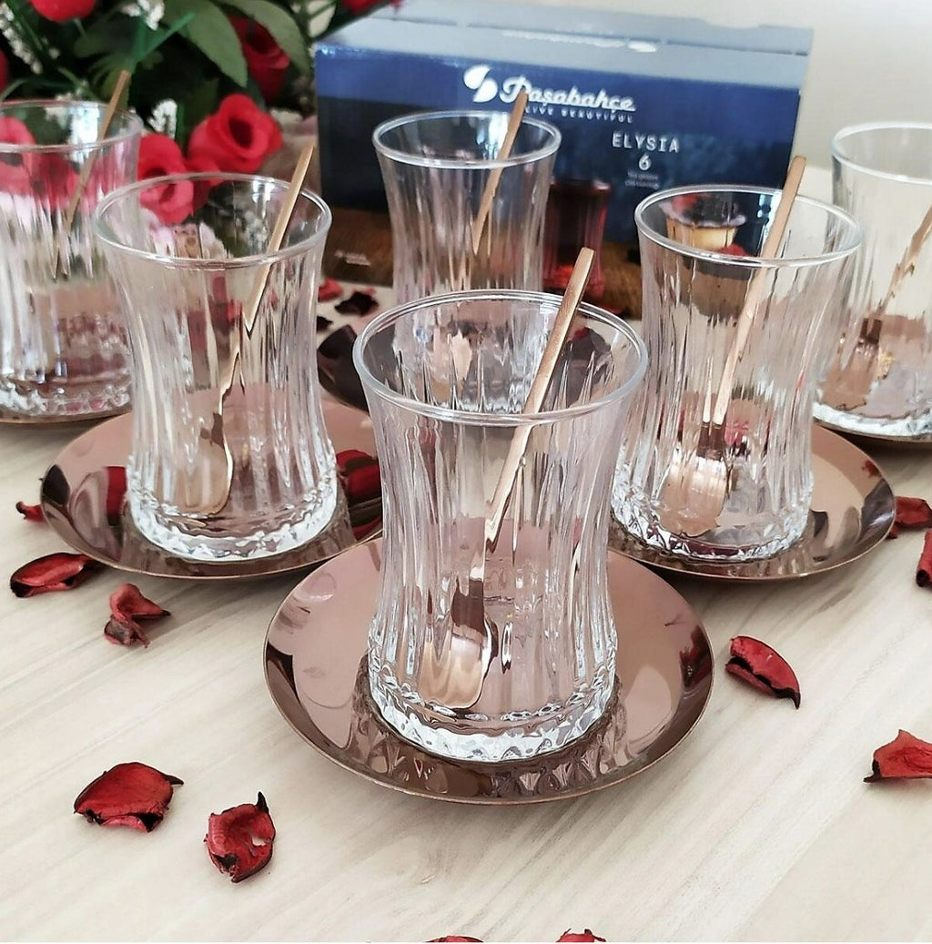 Verres à Thé Turc CiCi HOME ELYSIA - Lot De 12 Pièces à Thé Turc En Verre Cristal (6 Tasses 6 Soucoupes) Accessoire Café Turc Verres à Thé Turc CiCi HOME ELYSIA - Lot De 12 Pièces à Thé Turc En Verre Cristal (6 Tasses 6 Soucoupes) Accessoire Café Turc