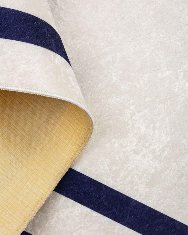 BELLA TAPIS VERSACE Blanc et Bleu marine Tapis lavable antidérapant et antibactérien- Bella-Home: art de la table, verrerie, trousseau de mariée, décoration